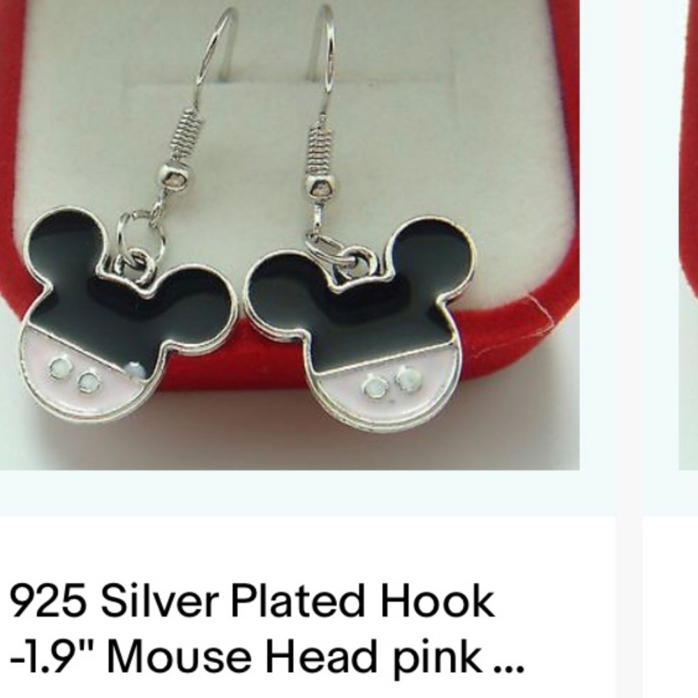 New set silver plated Mickey Mouse earrings